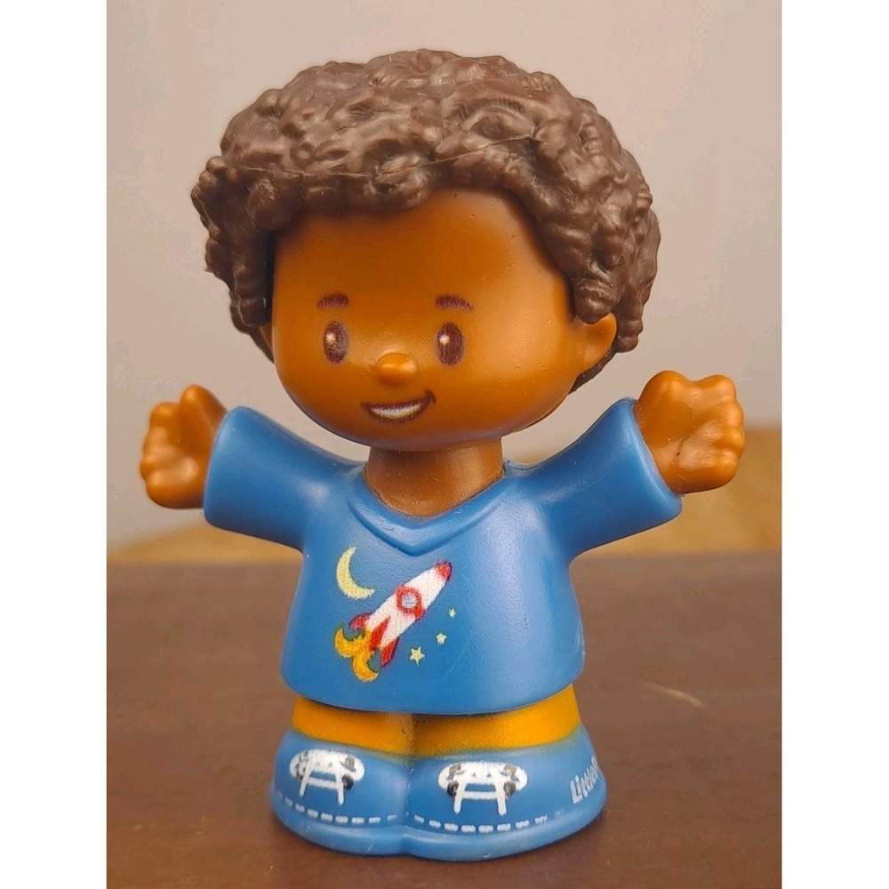Fisher Price Little People African American Chris Blue Shirt Rocket 2016